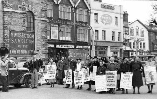 Demonstration in Salisbury Market Place, 1950's.